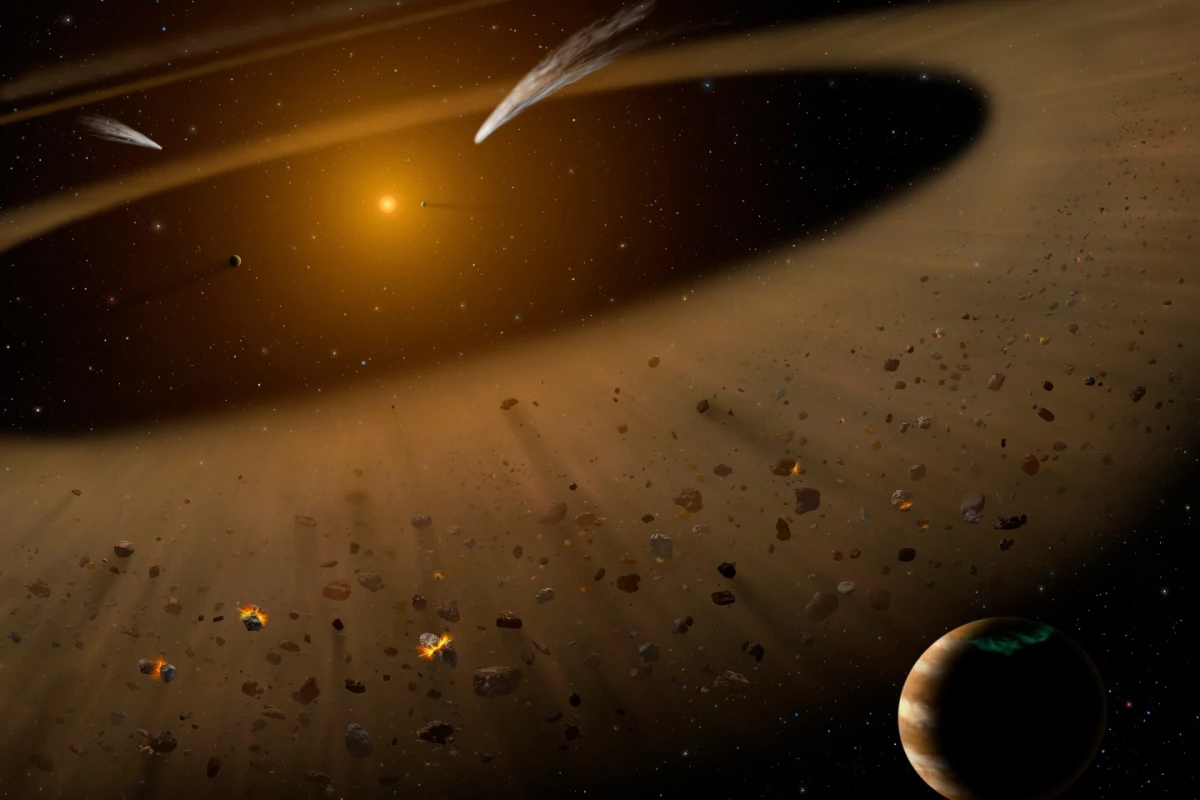 Artist's illustration of the Epsilon Eridani system showing Epsilon Eridani b