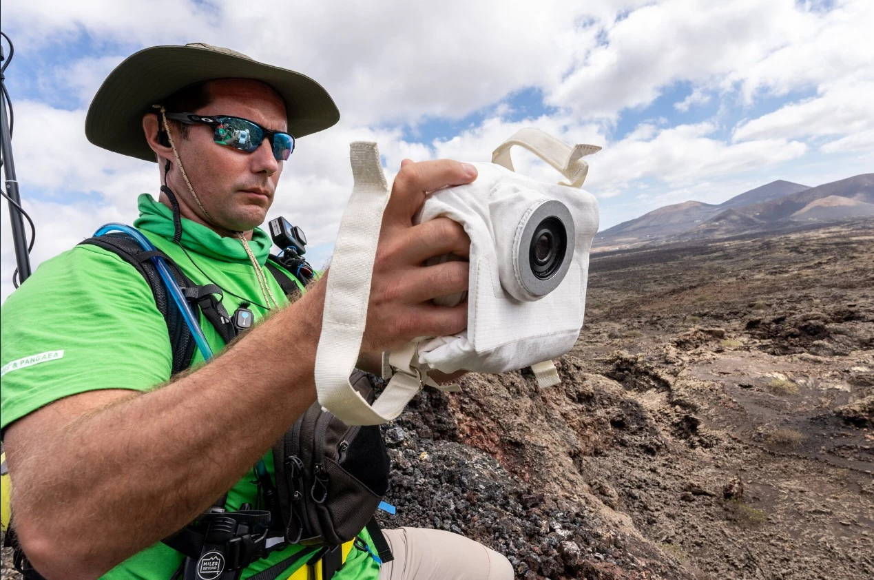 ESA astronaut Thomas Pesquet documents field exploration in the lunar-like landscapes of Lanzarote, Spain