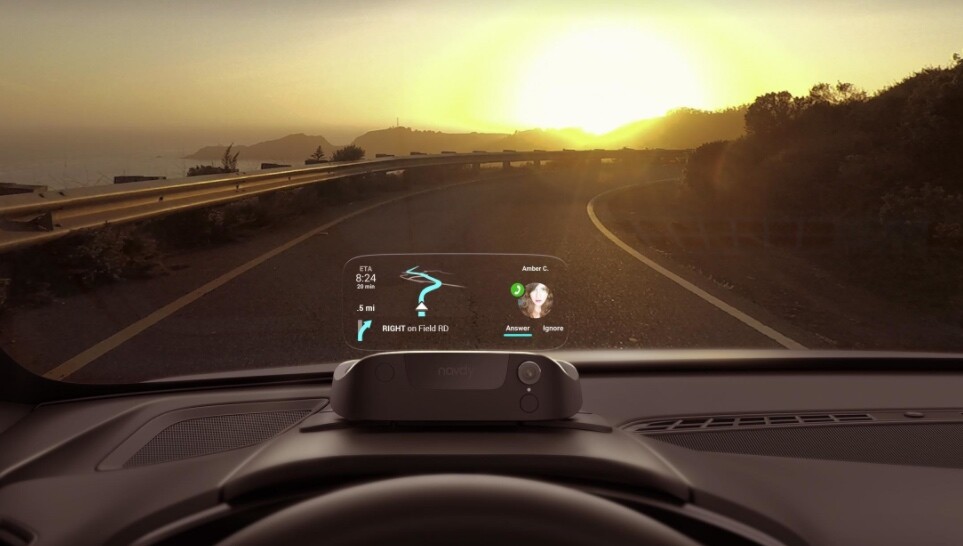 The Navdy head up display lets you continue to view your navigation while also taking or making calls or choosing music