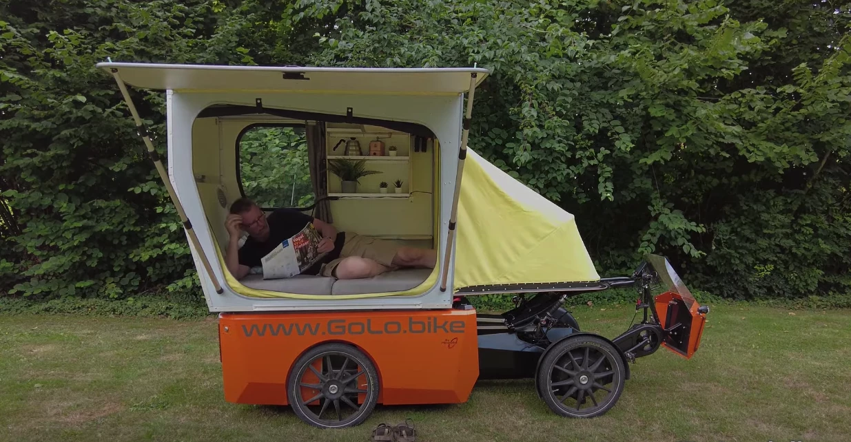 With a bed over 7 feet long, the Flevobike GoCamp is ready to sleep a variety of body types