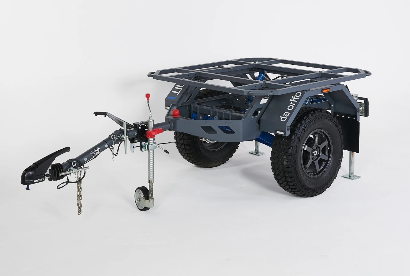 Unit 1 base trailer ready to build up into an extreme terrain-capable gear-hauler or camper