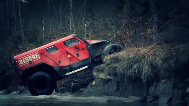 The Rescue grips and powers its way back to land