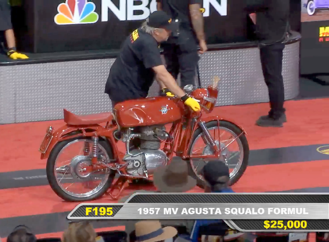 1957 MV Agusta Squalo Formula Racer | High Bid: $25,000 | Estimate: $35,000 - $45,000 | Auctioneer: Mecum | Lot F195 | Auction Description