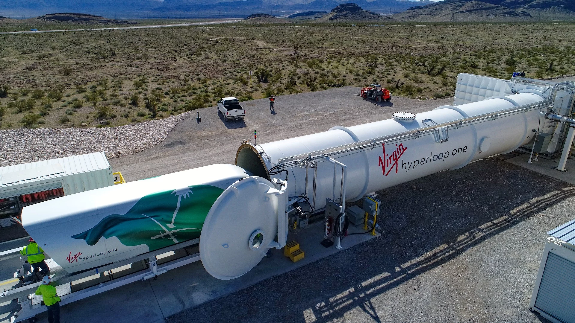 Dubbed the Vision 2030 Hyperloop Pod, Virgin Hyperloop One's capsule appears no different to the prototype the company has been putting through its paces at its test track outside Las Vegas