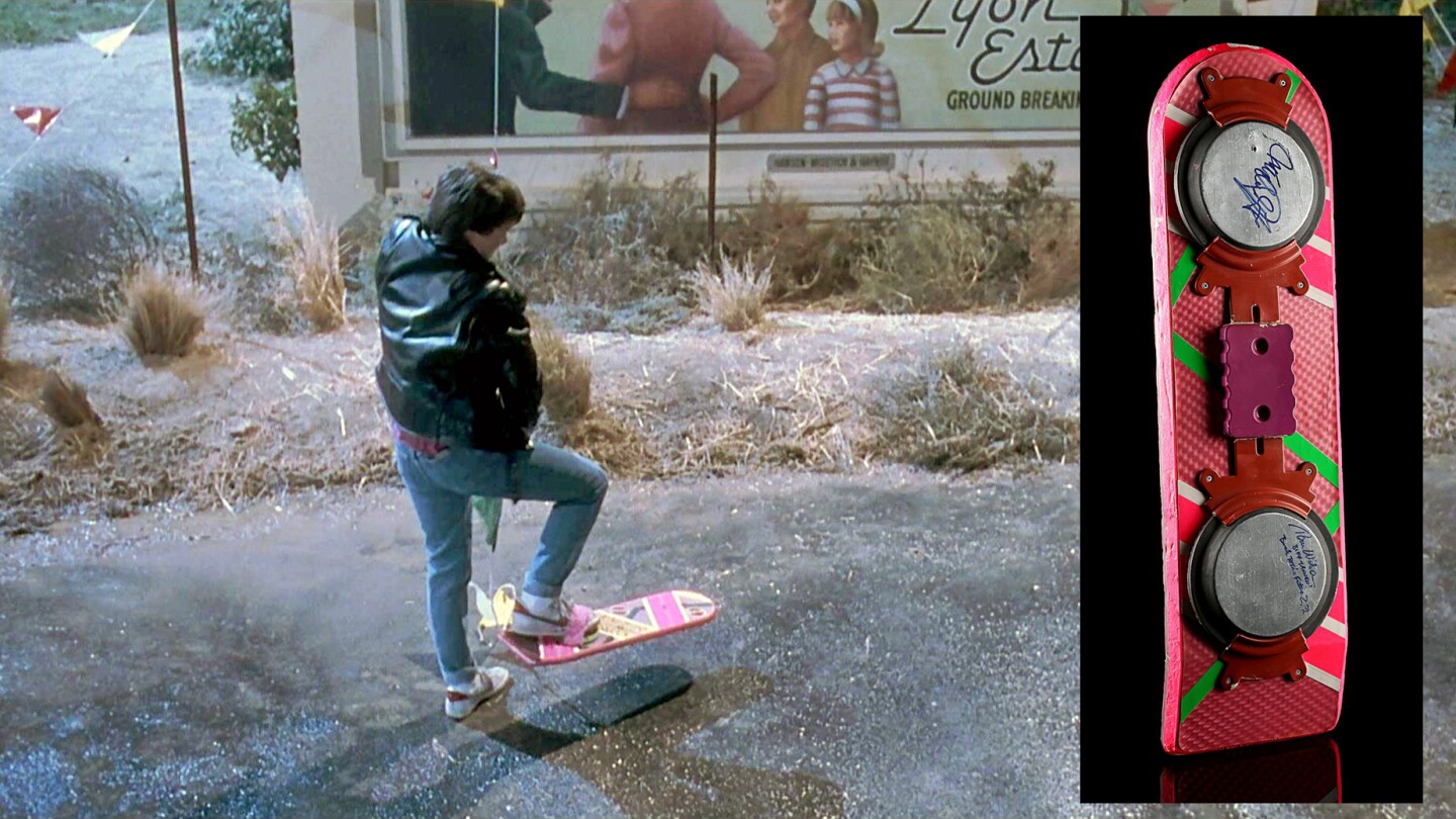 This Mattel Hoverboard prop was used by Michael J. Fox as Marty McFly in "Back To The Future Part II" (1989). It was sold for $501,188 (£375,000) at a Propstore Auction on 11 November 2021