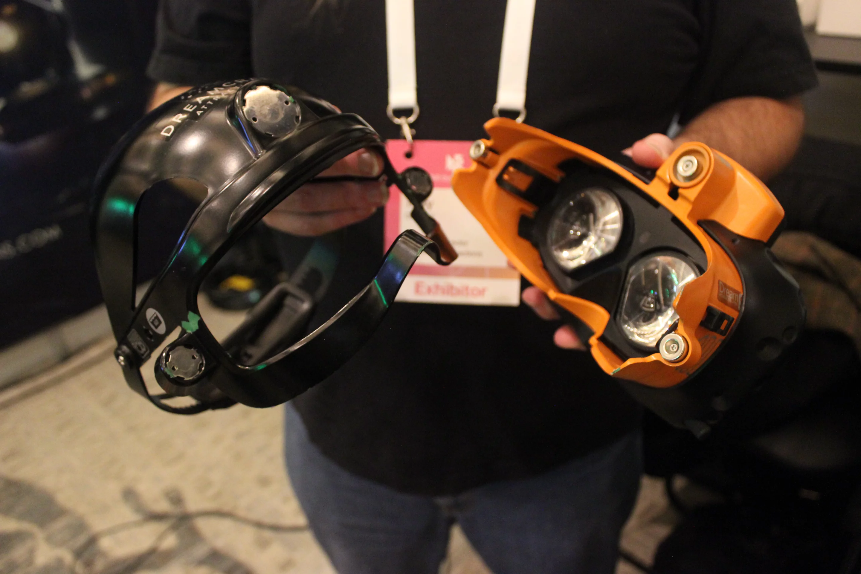 The DreamSet headset, pulled apart