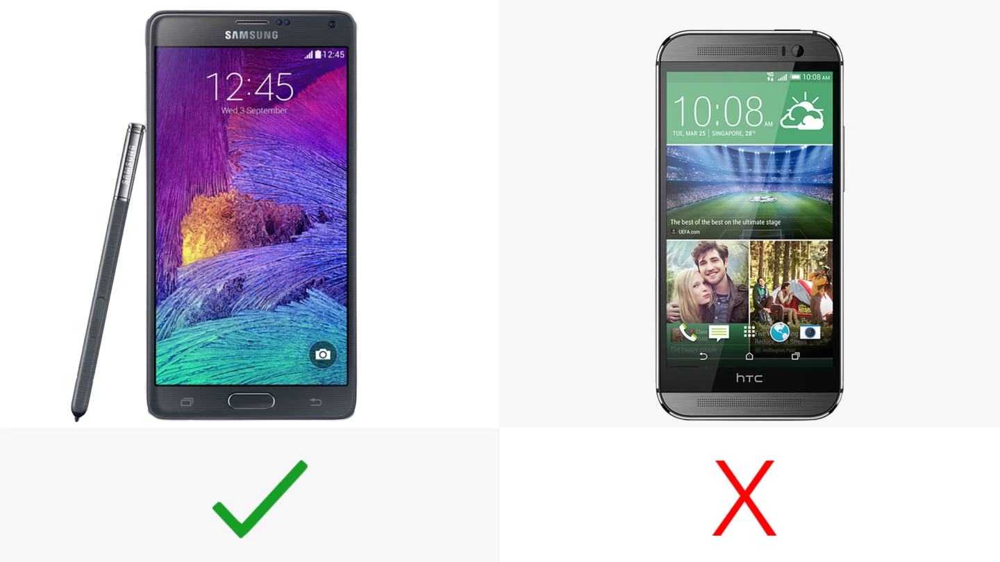 The Note 4 offers split-screen multitasking