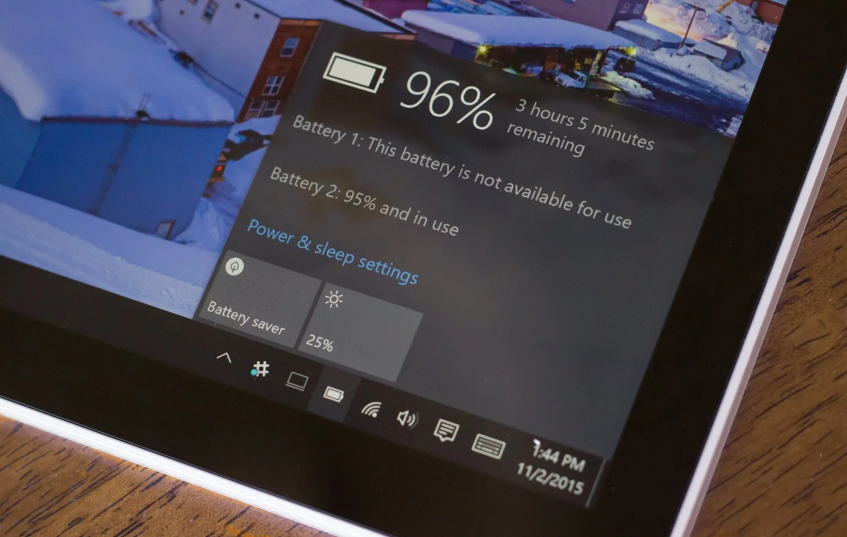 Ignore this estimate: with brightness set fairly high, clipboard mode can only last an hour or two