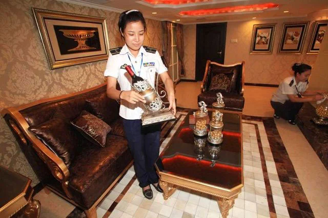 Onboard the Tianjin Aircraft Carrier Hotel in China