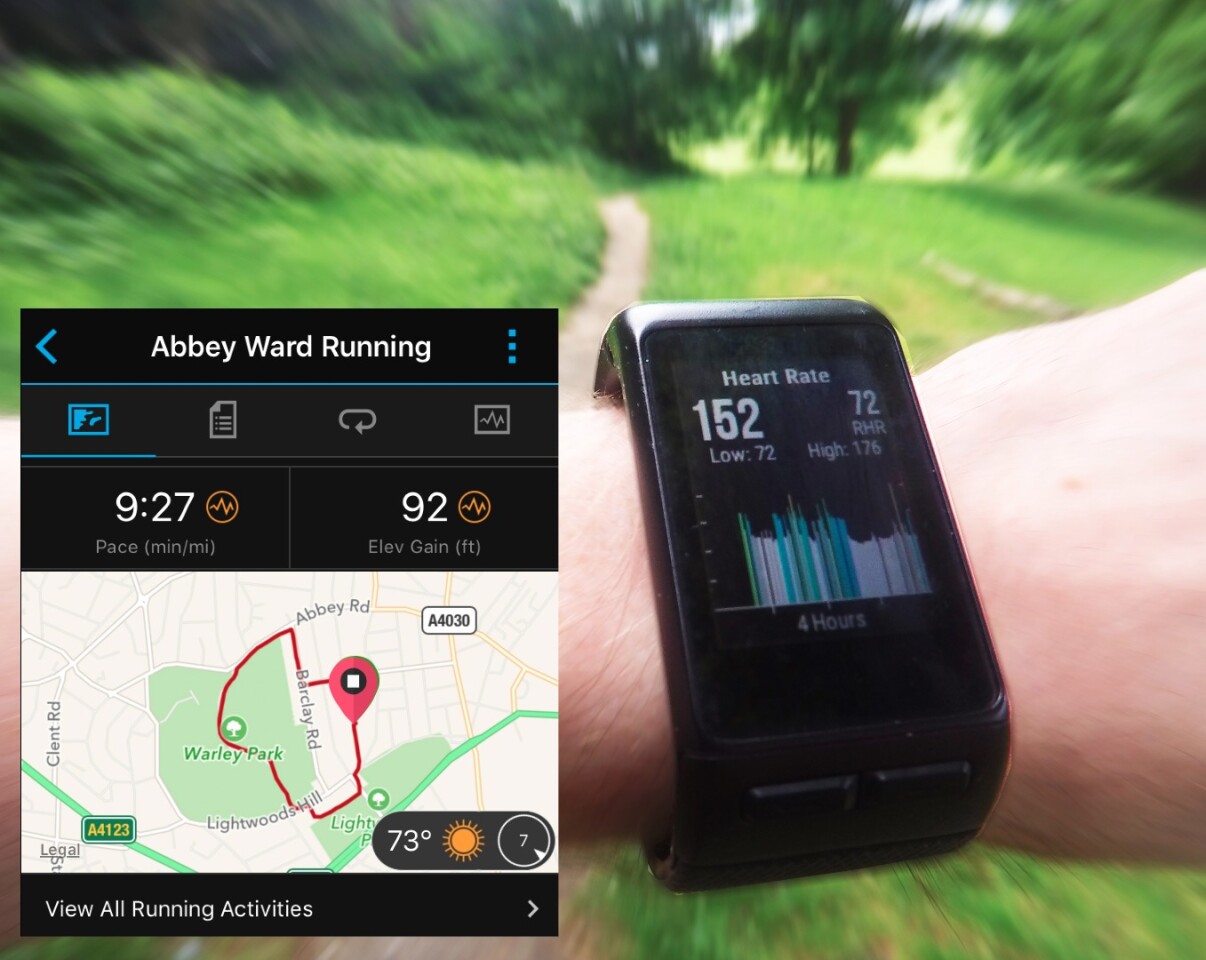 Post-workout, users of the Vivoactive HR can check out their activity in more detail using the Garmin Connect app