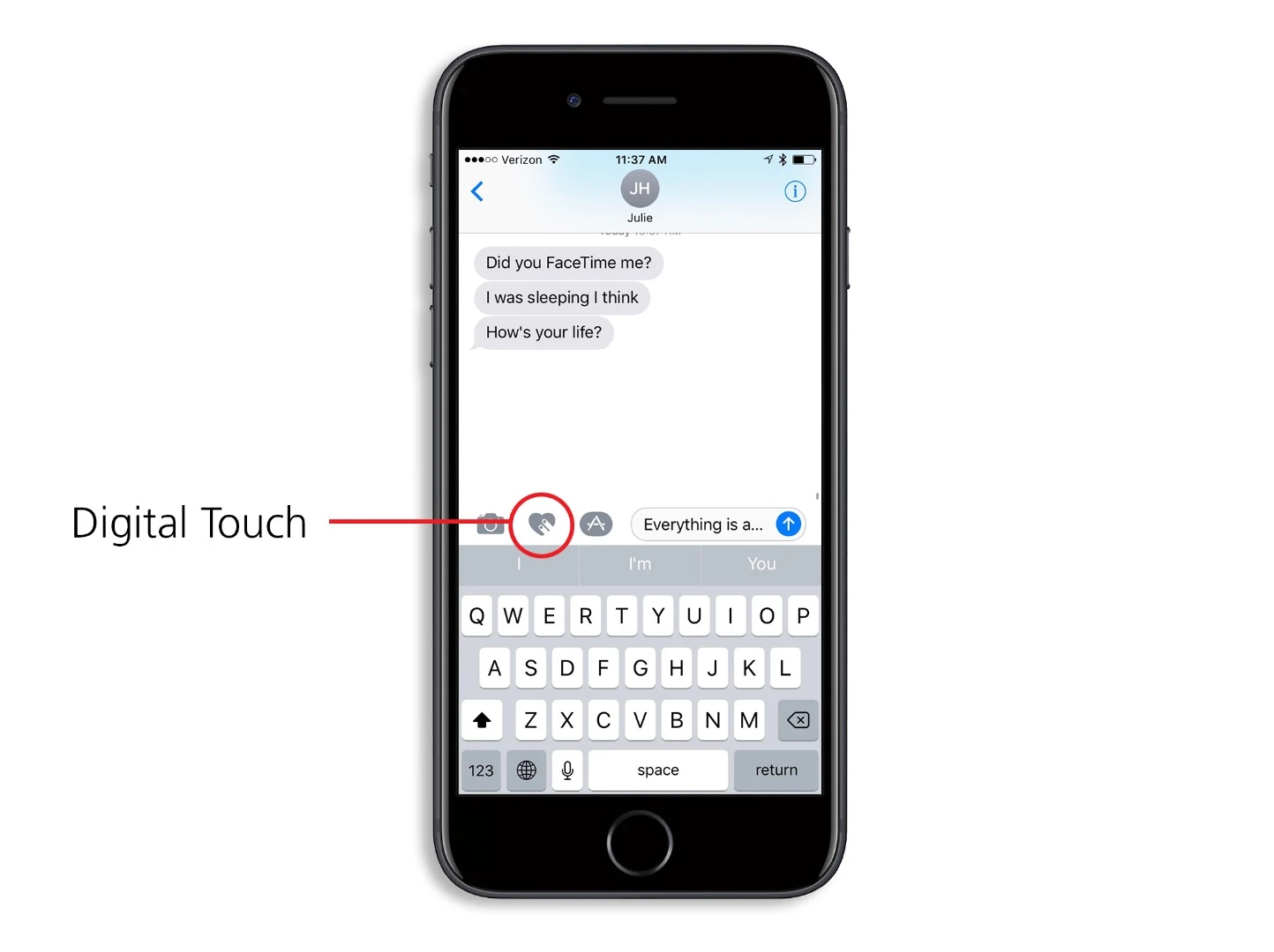 iOS 10 brings new icons to the left of your iMessage bubble