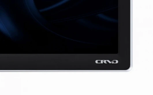 Close-up of the NEC CRV43 curved display
