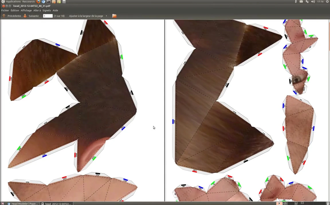 The software automatically flattens the model into chunks, which can be printed onto paper or card stock of your choosing