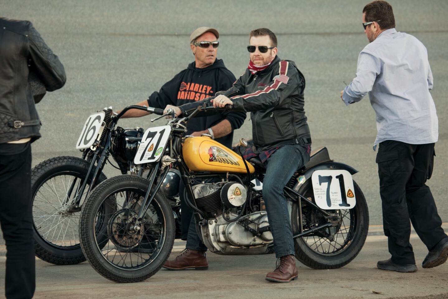 Gary Gray on an old Indian flat track race bike