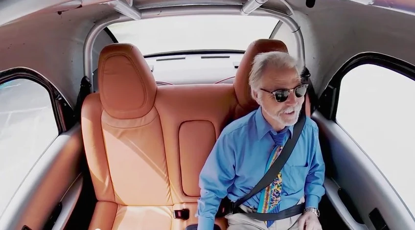 The prototype car is missing quite a few of the standard features you'd expect to see in a car, such as a steering wheel, mirrors or breaking and accelerating pedals