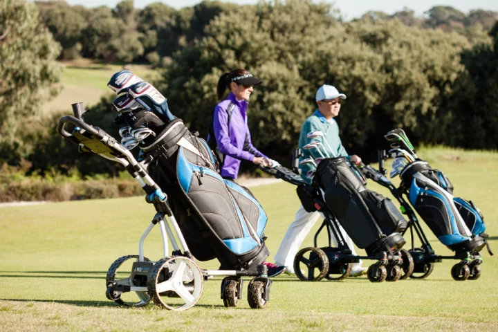 No more running back and forth to your bag for that 9 iron, just whip out the remote and call the Navigator Quad Gyro cart to your side