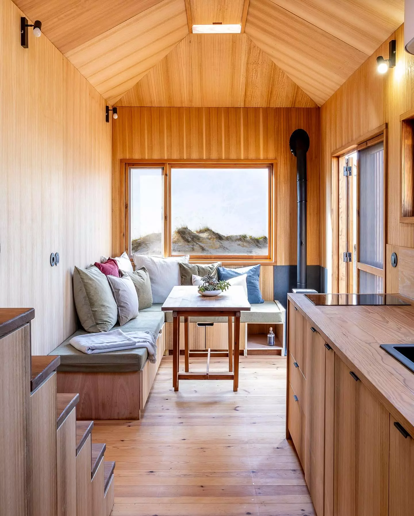 The Raposa's living room is filled with natural light thanks to its generous glazing