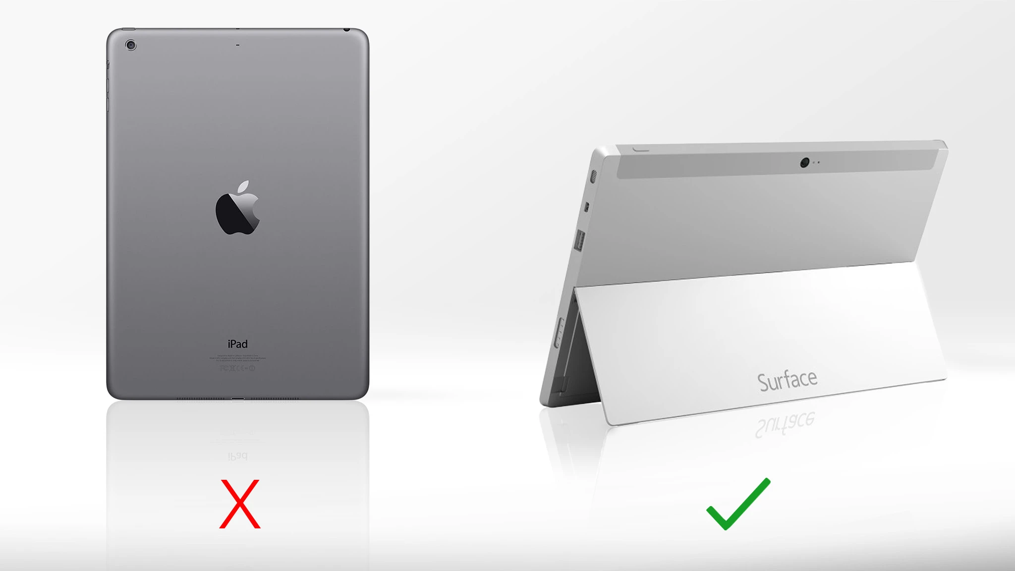 Only the Surface gives you a built-in kickstand