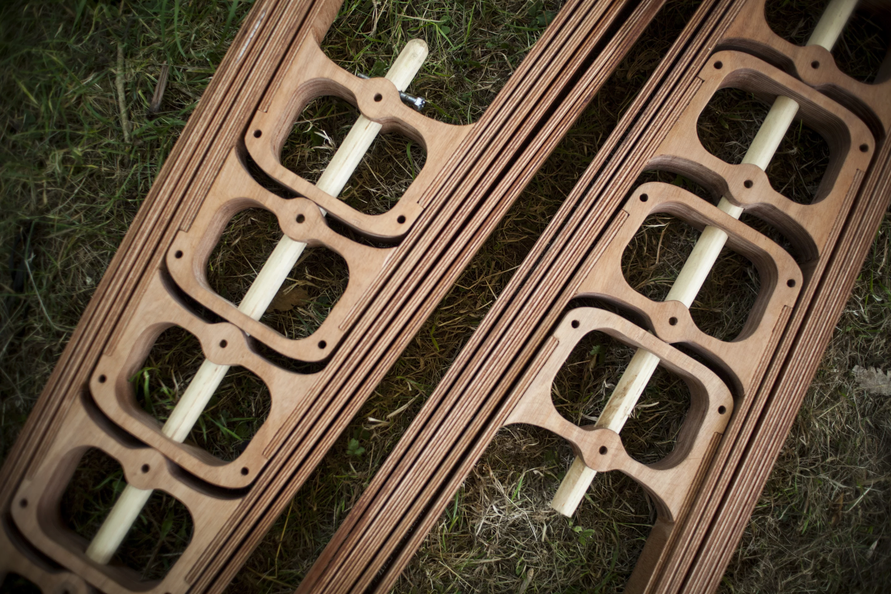 The Jero yurt is manufactured using CNC fabrication techniques and made primarily from marine plywood