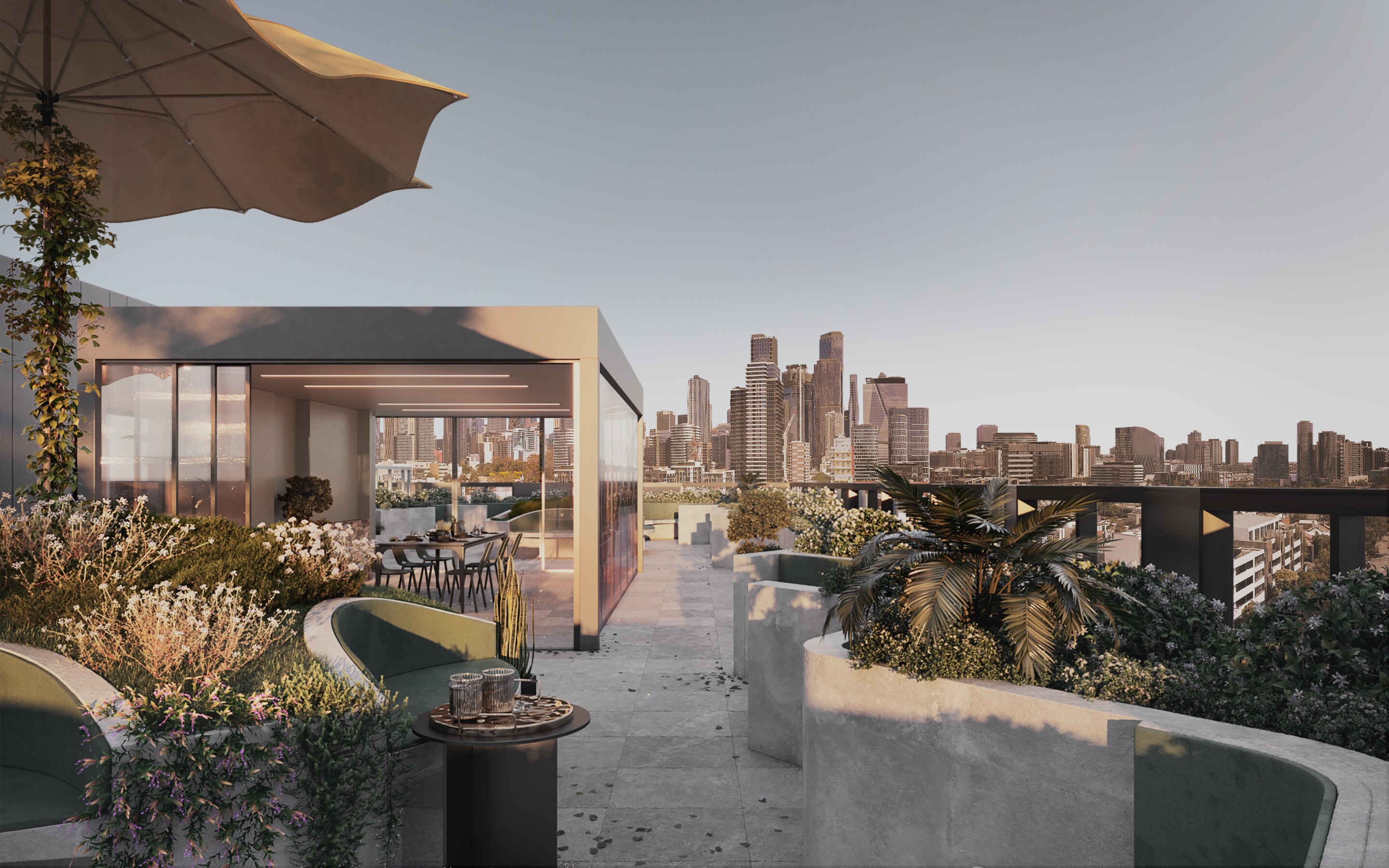 Since its solar panel facade frees up its rooftop space, 550 Spencer will be topped by a rooftop garden