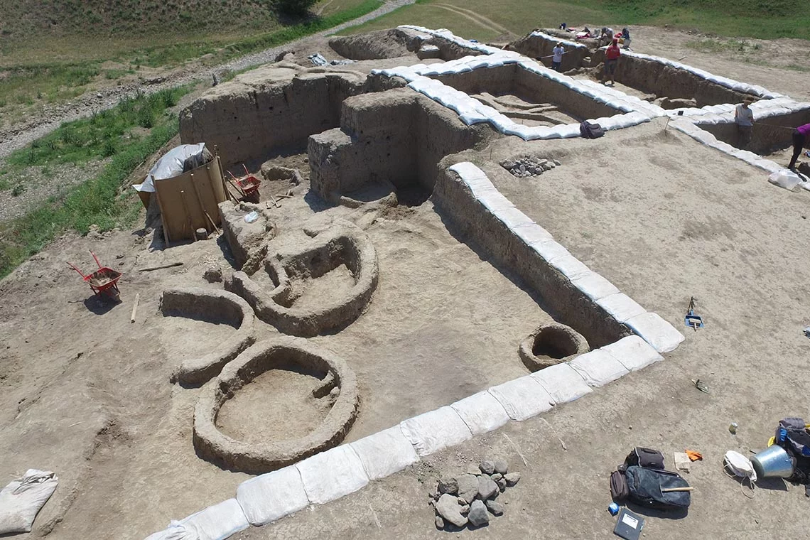 The dig site at Gadachrili Gora in the Republic of Georgia, where shards of pottery were found containing chemical traces of winemaking from around 6000 BCE