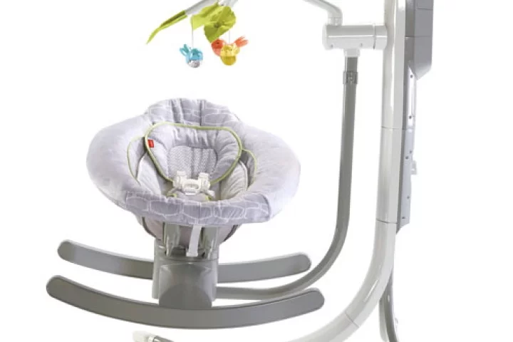 Fisher Price's Smart Connect Cradle ’n Swing is remotely-controlled via a smartphone app