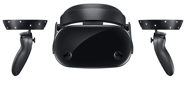 The Samsung HMD Odyssey controllers track a user's hands inside the virtual world, and look a lot like the Oculus Touch controllers