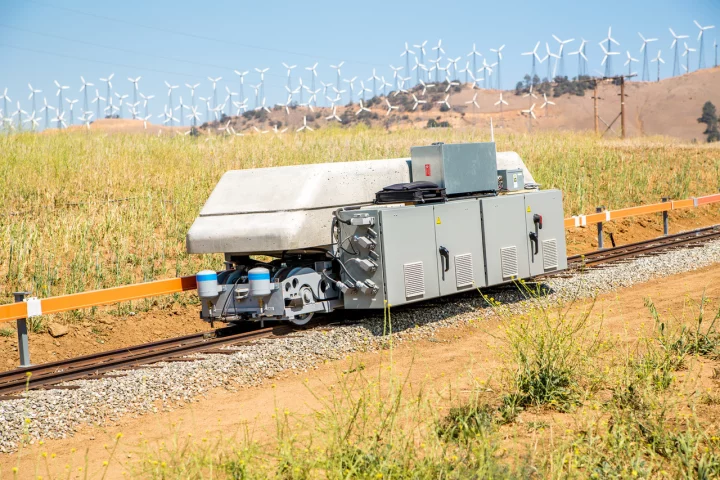 The ARES system uses electric locomotives as a form of energy storage