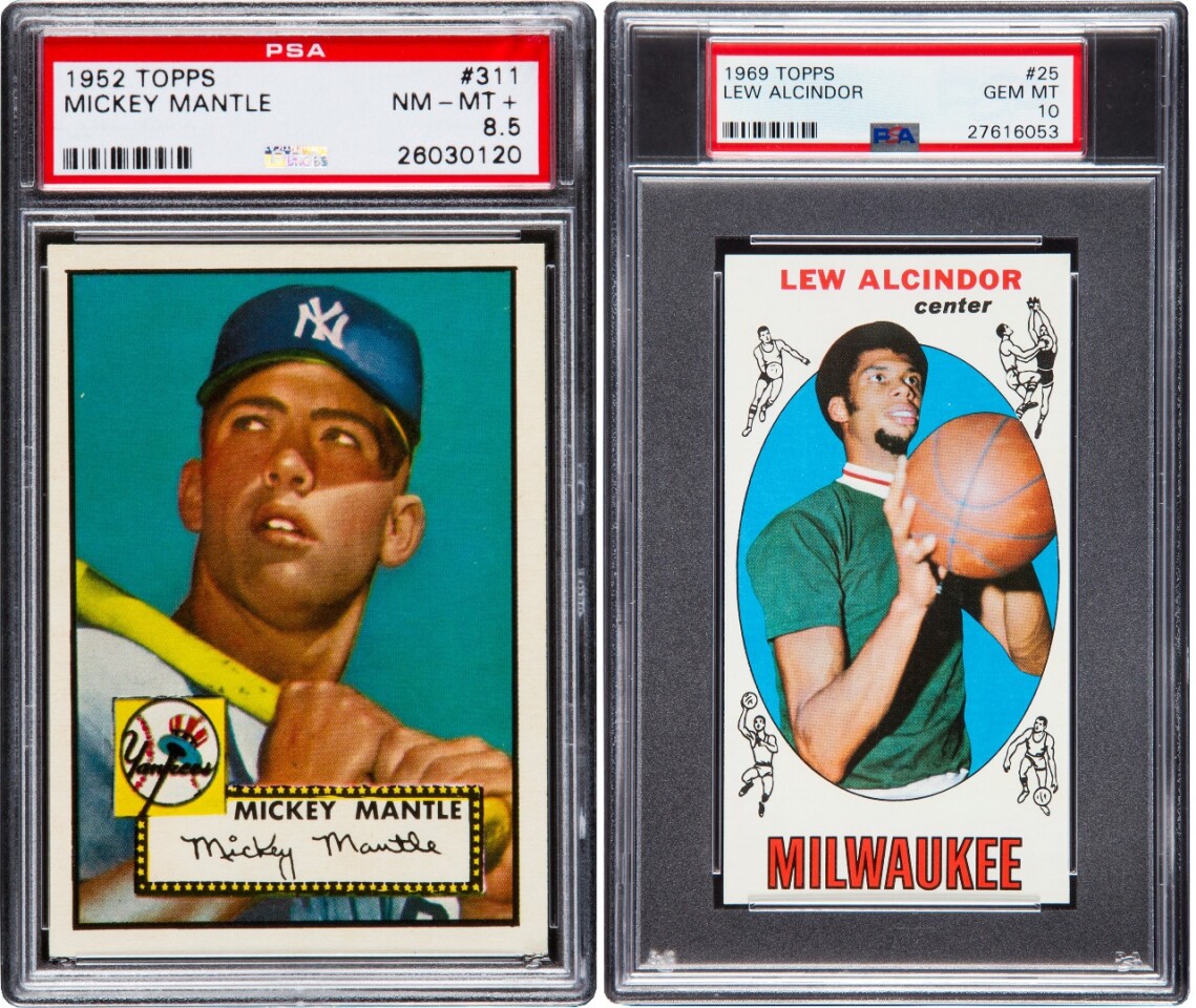 The biggest sale of the 2017 baseball card year was the $462,000 paid for a 1952 Topps #311 Mickey Mantle Rookie card at Memory Lane. Basketball cards aren't as popular as baseball cards, with the biggest sale of the year restricted to $240,000 for a 1969 Topps Lew Alcindor card at Heritage Auctions.