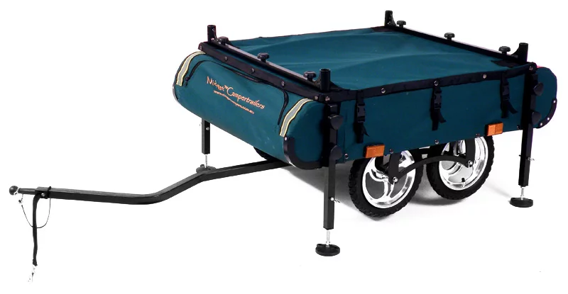 The trailer also includes leveling jacks so that, when the tent is set up, you don't roll out in the middle of the night due to being parked up on a gradient