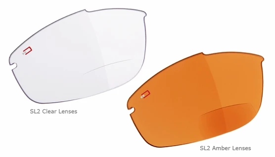 Clear and amber lenses are available for the SL2