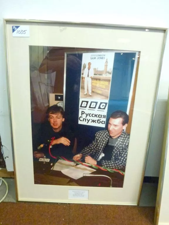 Lot 1035 - a photo of Paul McCartney from a Russian Service broadcast in 1989