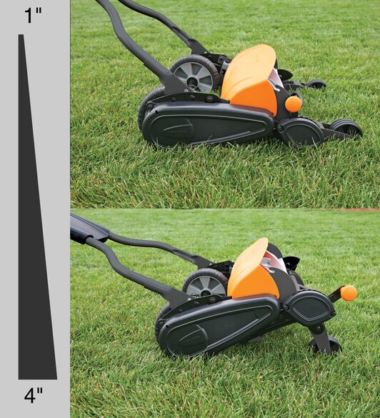 The Momentum Reel Mower features a wide variable cut height