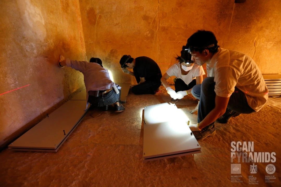 The team explored the Great Pyramid of Giza in 2016
