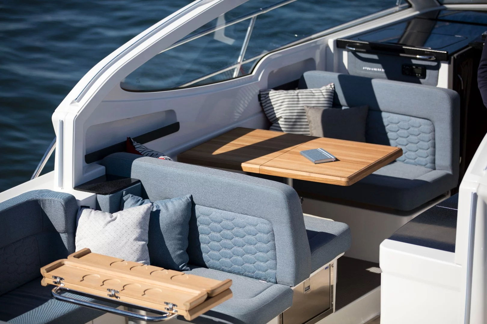 The Nimbus 305 Drophead offers plenty of room on board for relaxing and socializing