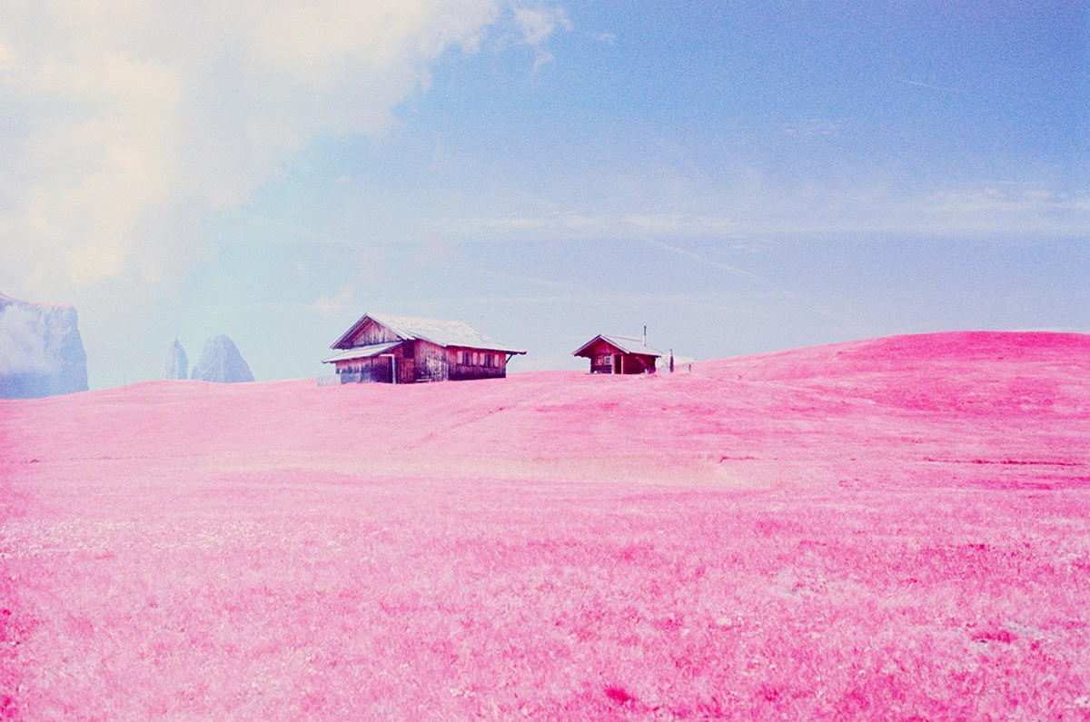 In 2017, two Italian photographers, Andrea and Francesco Padovani, hiked through the Dolomites and took a series of infrared photographs with some reclaimed old Kodak Aerochrome film stock (Credit: Andrea and Francesco Padovani / CC BY-NC-ND 4.0)