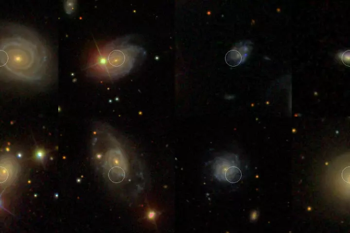 Collage of galaxies in which Type la supernovae have taken place (Image: SDSS)