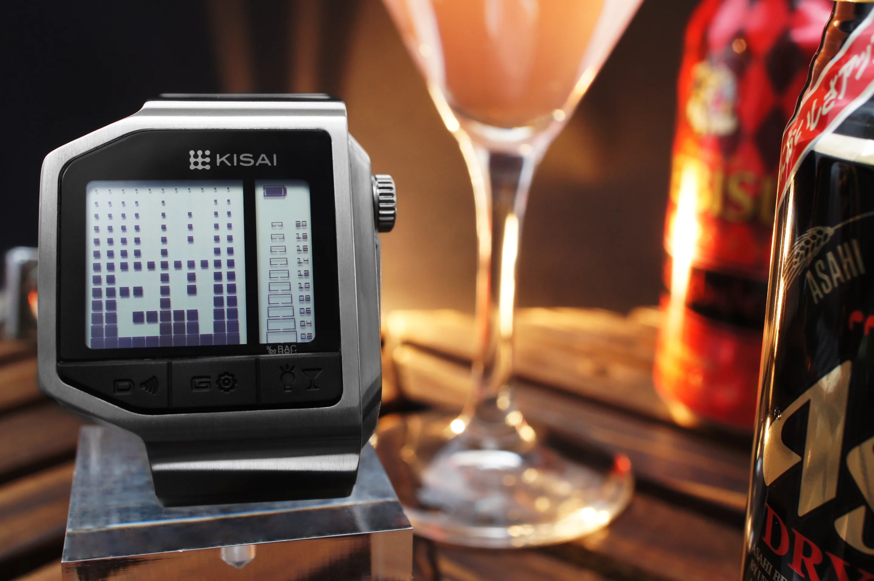 Tokyoflash is known for its puzzle-like displays, and that tradition continues with this latest watch, which shows digits as negative space amongst stacks of blocks on an LCD screen