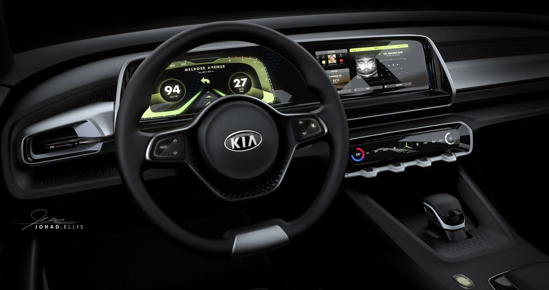 The Telluride's electronic dash