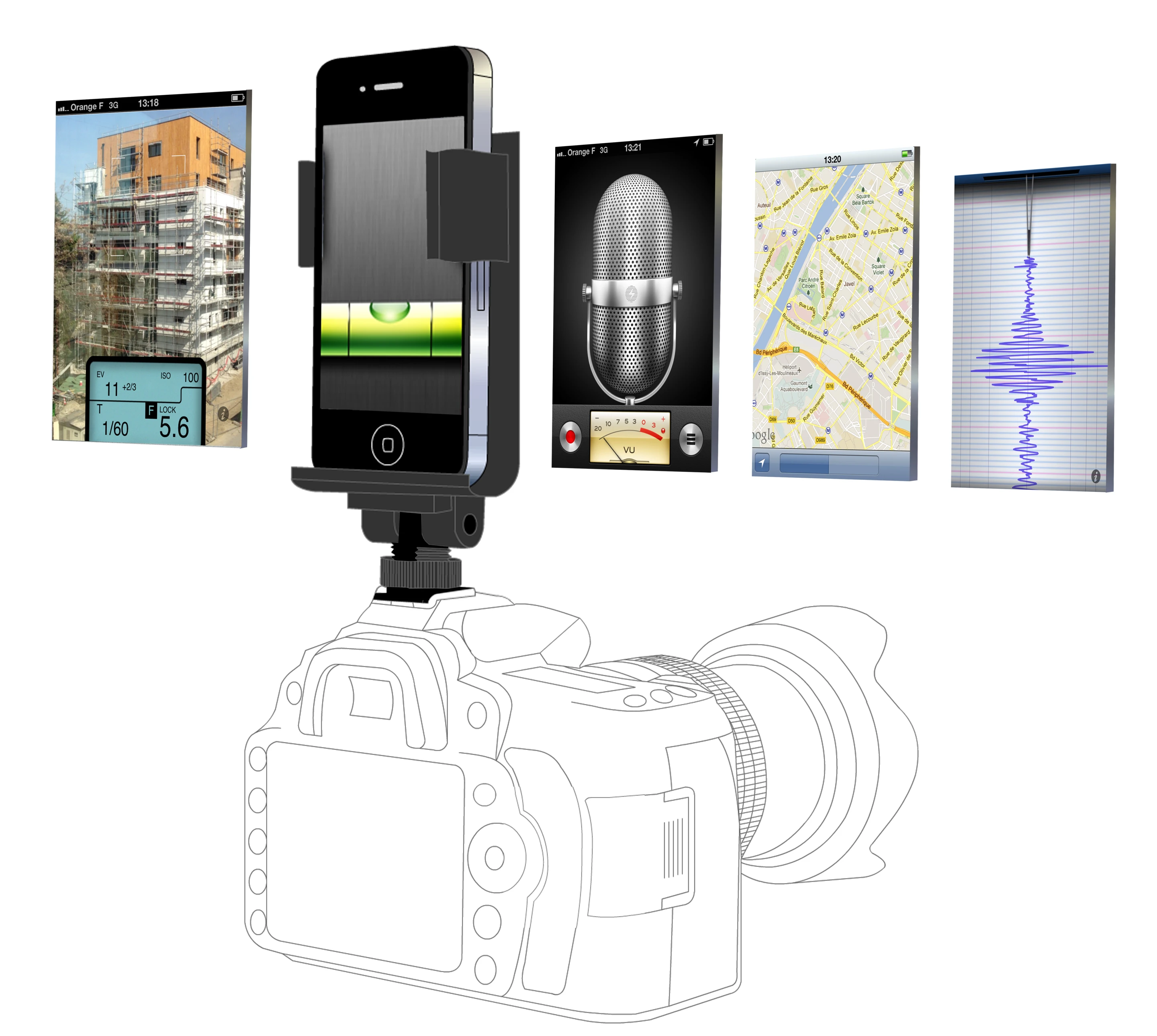 A visualization of the sorts of apps you might use with Flash Dock