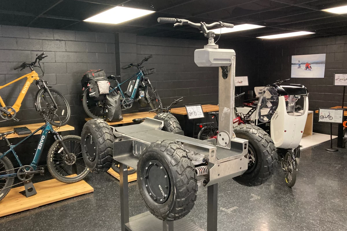 The UPT prototype, shortly after being unveiled at Envo's showroom in Burnaby, British Columbia