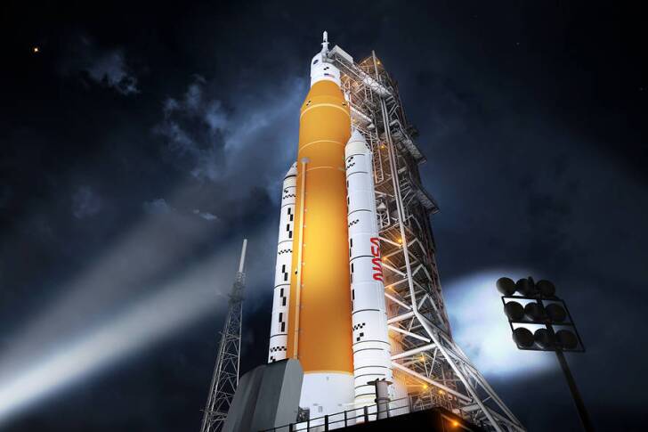 Artist's impression of the SLS rocket