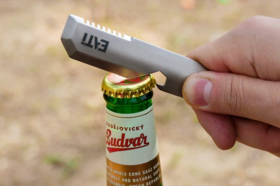 The EaTi One in bottle-opening action