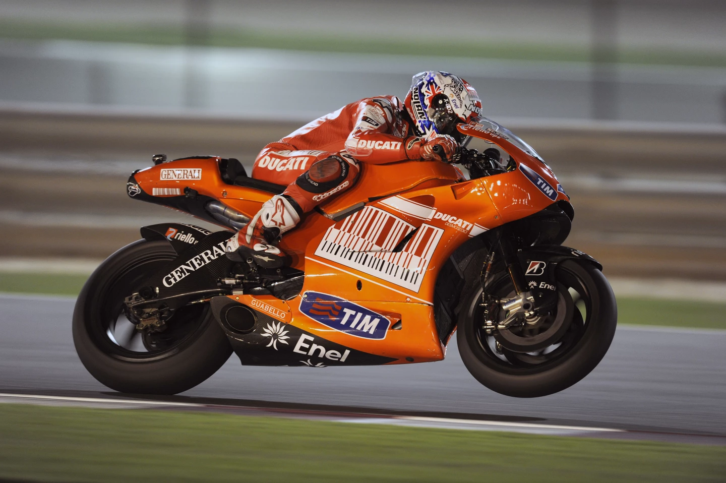 Casey Stoner's 800cc Desmosedici GP10 CS1 was a factory Ducati MotoGP bike during the 2010 season. It was sold by RM Auctions for EUR 251,500 (US$325,430) at auction in Monaco in 2012. Gizmag wrote up the bike at the time of the sale. The bike logged 4,232 racing kilometres , including a victory in the Australian GP at Phillip Island in October 2010, podiums in Valencia, Assen and Catalunya and pole positions in Qatar, Phillip Island and Valencia.