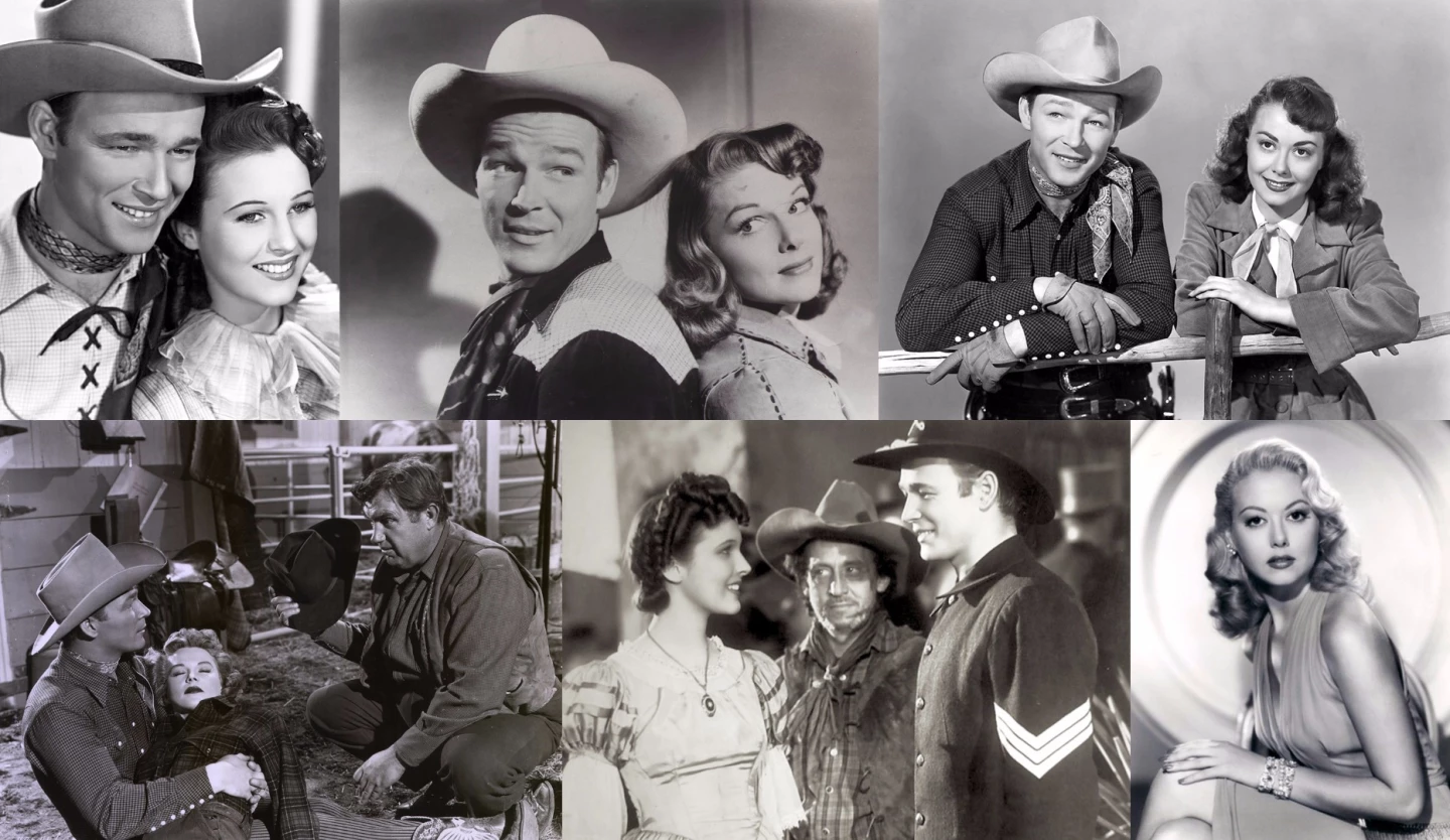Rogers and some of his early female lead actors.