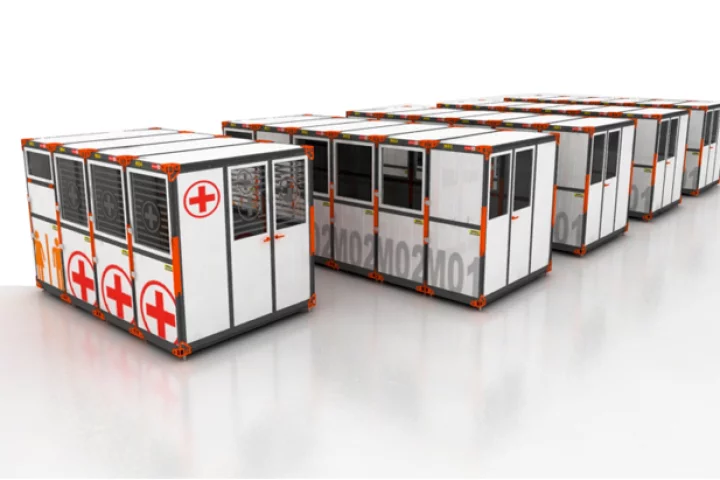 The Modularflex folding emergency shelter