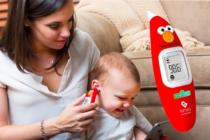 The kid-friendly Kinsa Sesame Street Smart Ear Thermometer