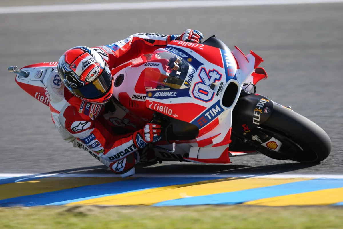 Ducati was the first to invest on aerodynamic wings and employs theme extensively, as seen here on Andrea Dovizioso's Desmosedici