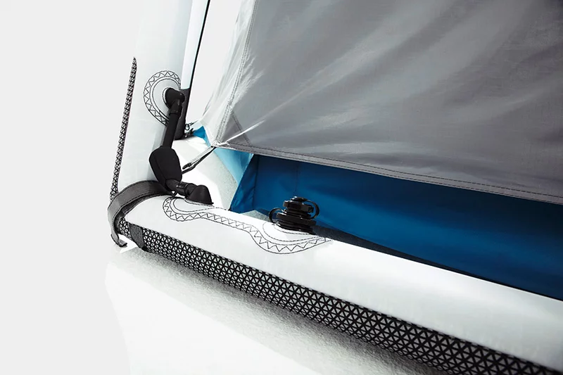 The inflatable geodesic "Cave" tent from Heimplanet