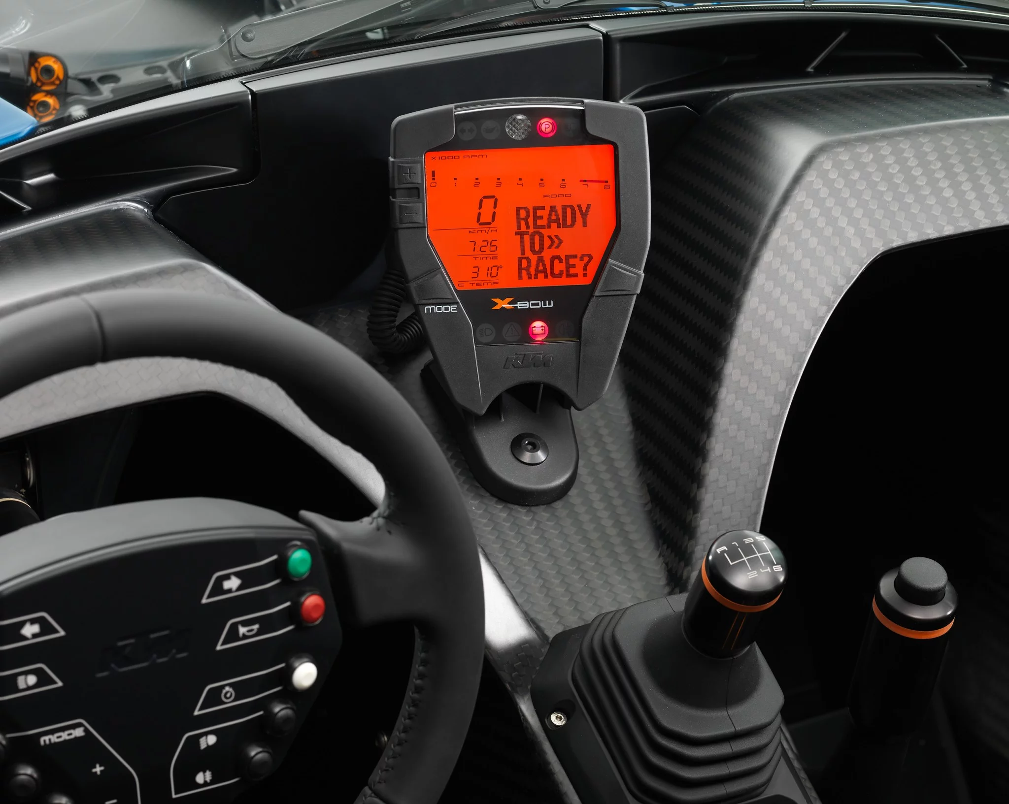 The KTM X-Bow GT center console has been revamped